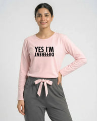 Women Premium 2 Piece Lounge Set | Yes Im Different - Pink & Grey