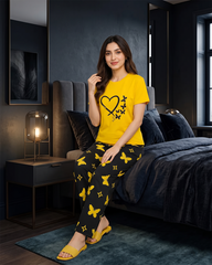 Yellow Butterfly Pajama Set