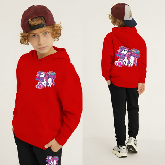 Kids Winter Hoodie Set | Unicorn Printed