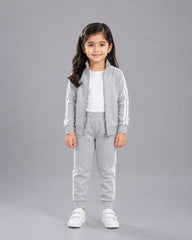 Kids Winter Stripe Tracksuit - Grey