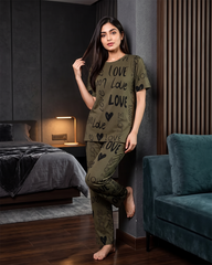 Moss Green Pure Love Pajama Set