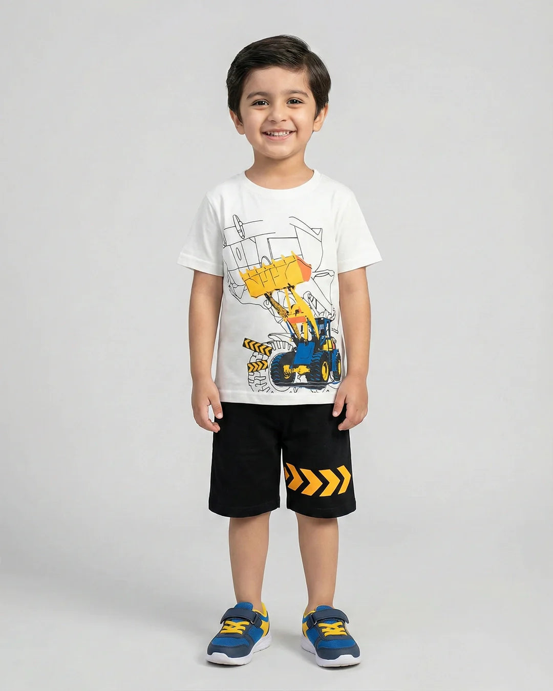 Kids’ Construction Truck Print T-Shirt & Shorts Set