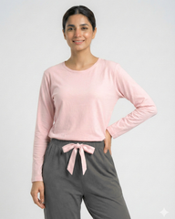 Women's Premium 2 Piece Lounge Set - Pink & Grey