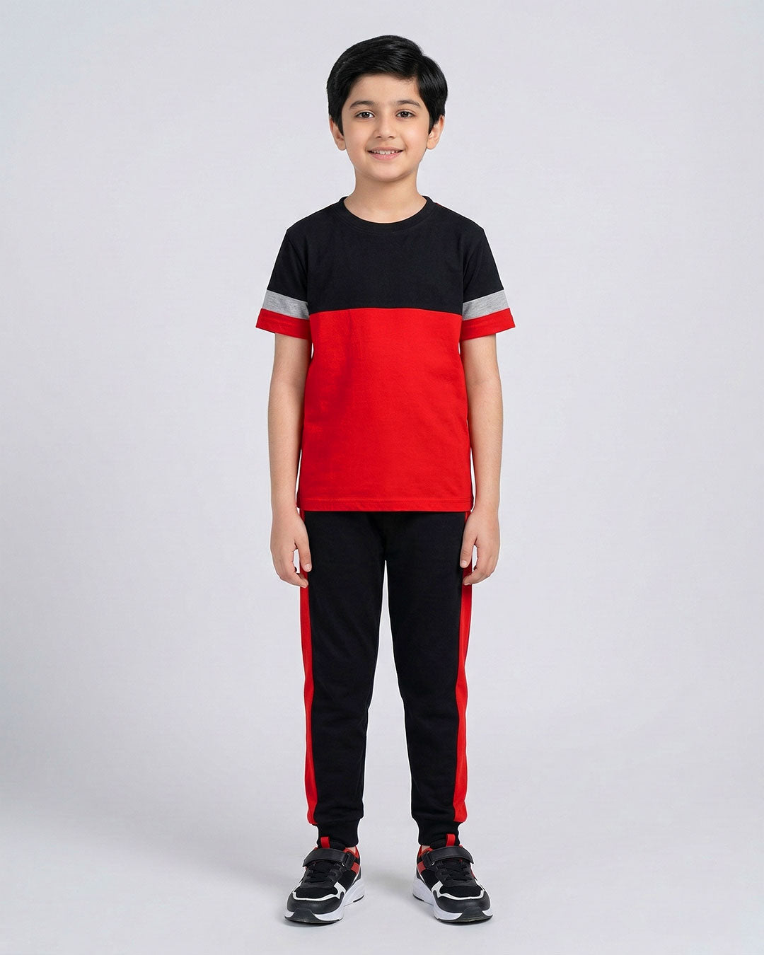 Maroon Panel Kids Pajama Set