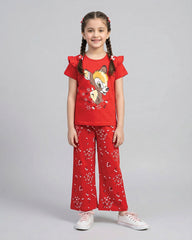 Red Bambi Printed Kids Co-Ord Set