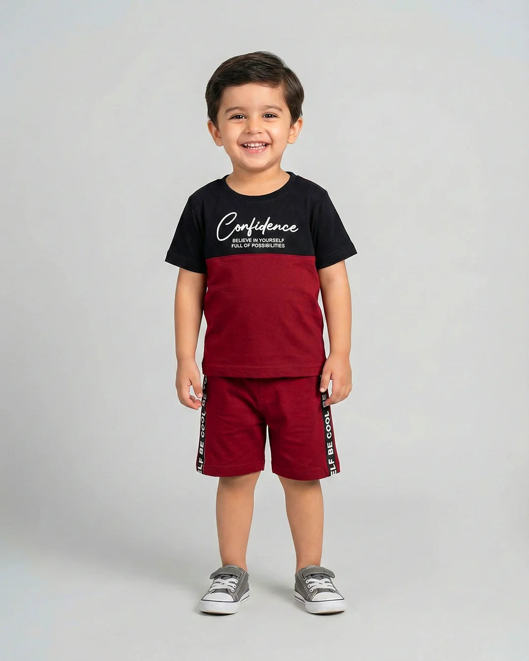 Maroon Confidence Short Set
