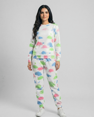 White Tie Dye Loungewear Set