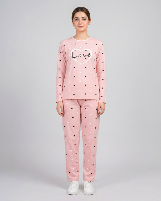 Pink Love Women Pajama Set