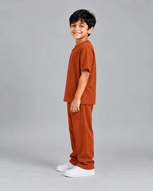 Drop Shoulder Co-Ord Set - Orange