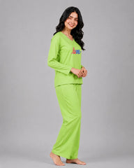 Women V-Neck Lounge Wear | Multi Love - Lemon Yellow
