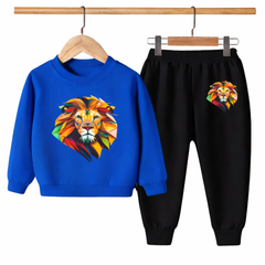 Kids Winter Sweat Shirt Set | Vibrant Lion Printed