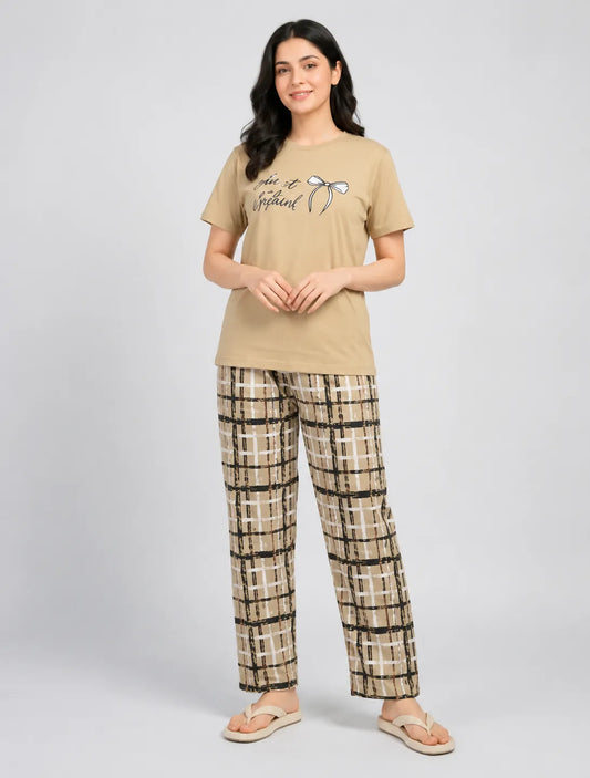 Women Checkered Pajama Set
