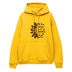 Sun Flower Printed Hoodie