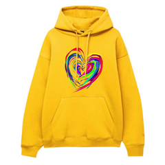 Neon Heart Printed Hoodie