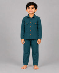 Mini Cargo Shirt Set - Sherwood Green