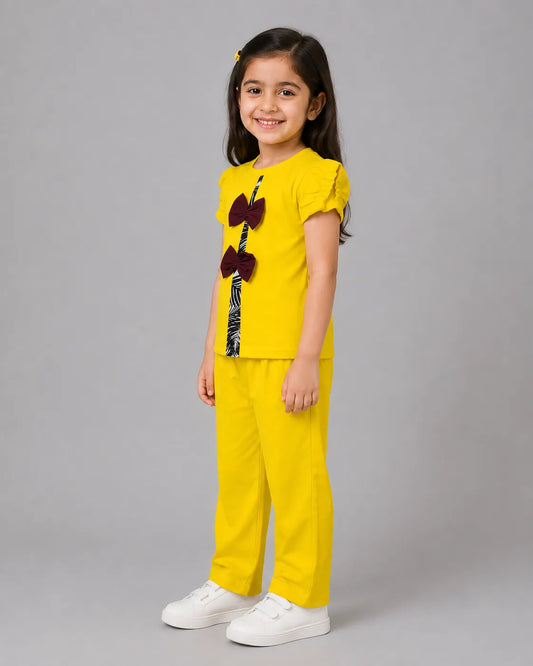 Twinkle Bow Co-Ord Set - Yellow