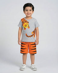 Kids’ Tiger Print T-Shirt & Shorts Set