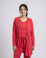 Women 3 Pieces Night Suit | Red