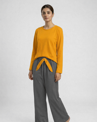 Women's Premium 2 Piece Lounge Set - Yellow & Grey