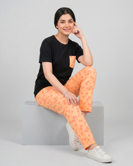 Palm Breeze Pajama Set – Black