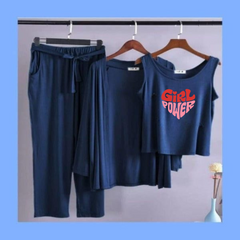 Girl Power Women Night Suit 3 Pieces Set
