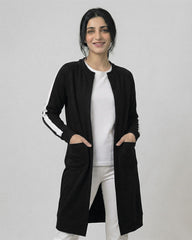 Black Western Stripe Long Sleeve Cardigan