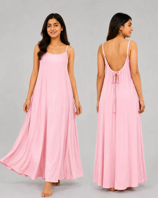 Cami Flow Maxi Dress - Baby Pink