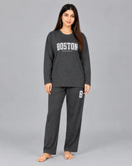 Boston Drop Shoulder Unisex Pajama Set - Grey