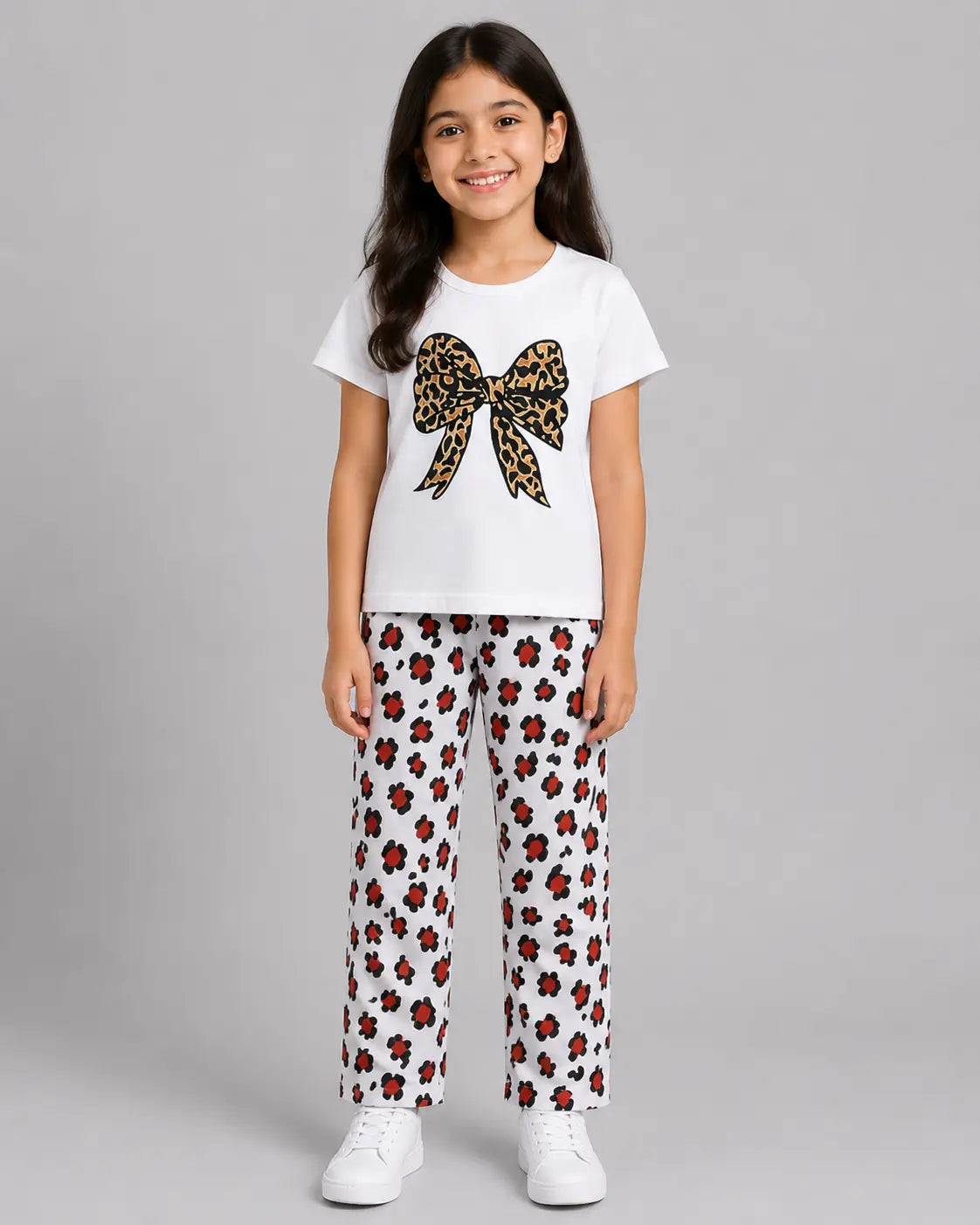 Leopard Bow Pajama set