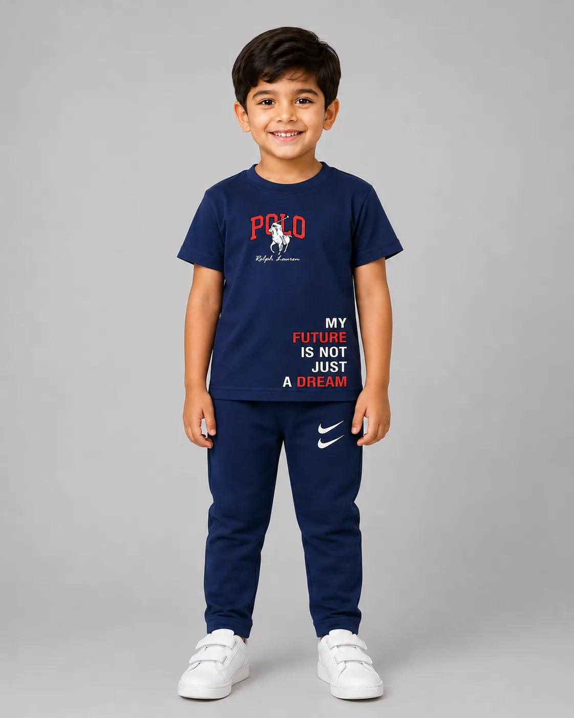 Kids Matching Set | Polo - Navy Blue