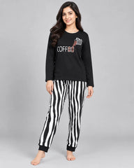 Coffee Comfort Pajama Set - Black