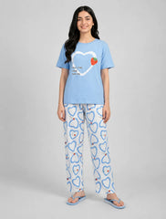 Azure Hearts Pajama Set