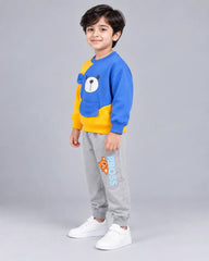 Kids Boss Winter Sweat Shirt Set - Yellow & Blue