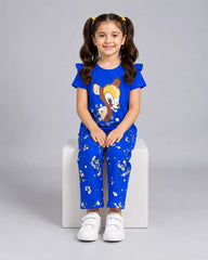 Royal Blue Bambi Printed Kids Co-Ord Set
