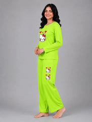 Women Round-Neck Lounge Wear | Hello Kitty - Lemon Yellow