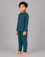 Mini Cargo Shirt Set - Sherwood Green