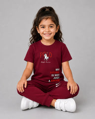 Kids Matching Set | Polo - Maroon