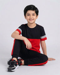 Maroon Panel Kids Pajama Set