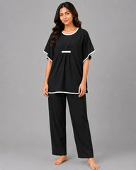 Royal Aura Pajama Set - Black