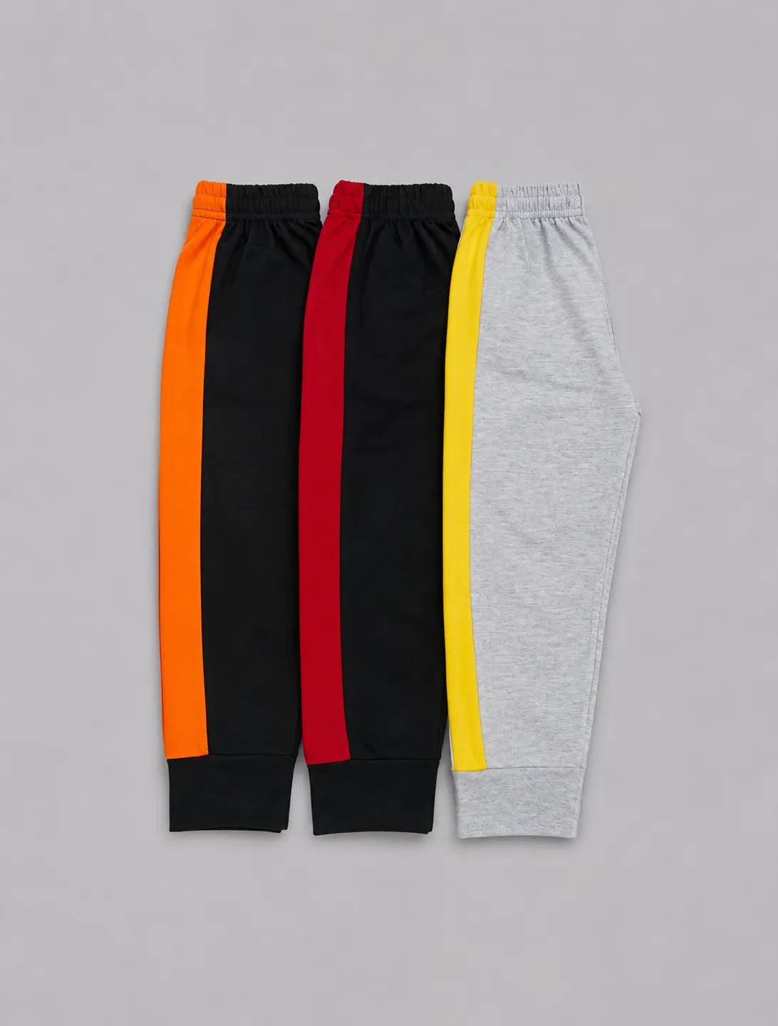 Pack Of 3 Kids Trouser | Color Block, Maroon Panel, Sunny Strike