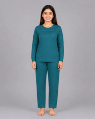 Elegant Pleat Pajama Set - Sherwood Green