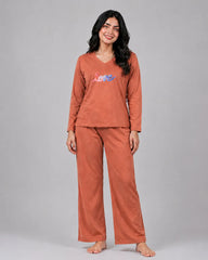 Women V-Neck Lounge Wear | Multi Love - Rusty