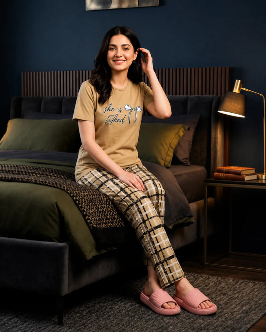 Women Checkered Pajama Set