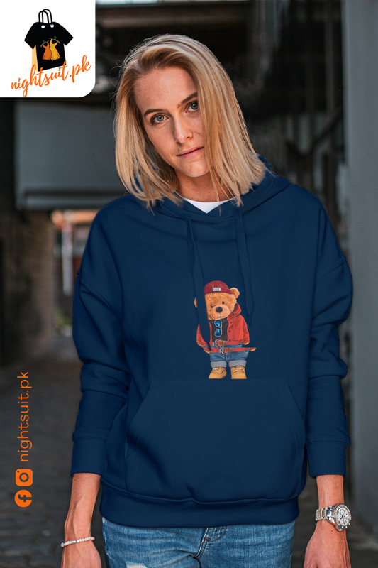 Blue Cute Polo Bear Hoodie