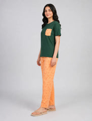 Palm Breeze Pajama Set – Dark Green