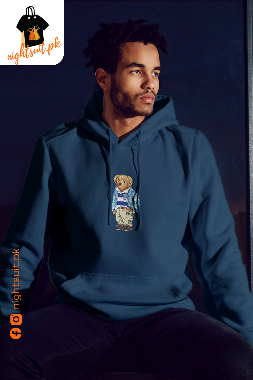 Blue Polo Bear Hoodie