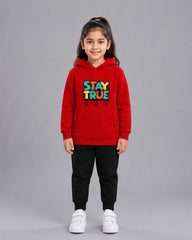 Kids Winter Hoodie Set | Stay True Printed