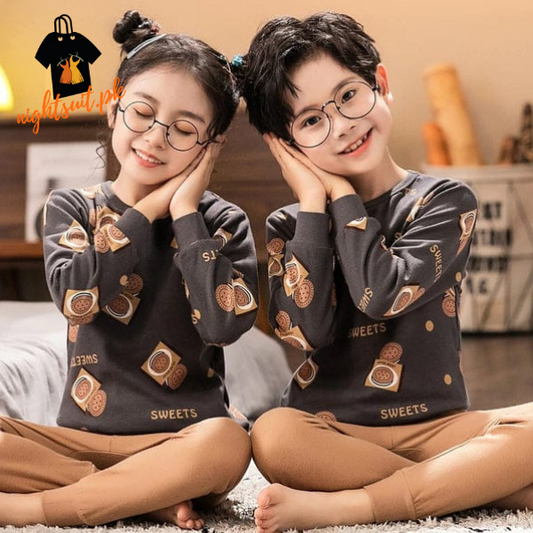 Brown Cookie Printed Kids Wear