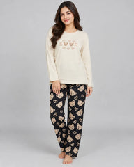 Teddy Heart Sleep Set - Beige