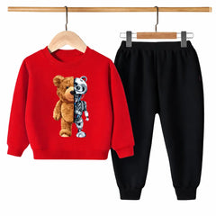 Kids Winter Sweat Shirt Set | Robo Bear Printed